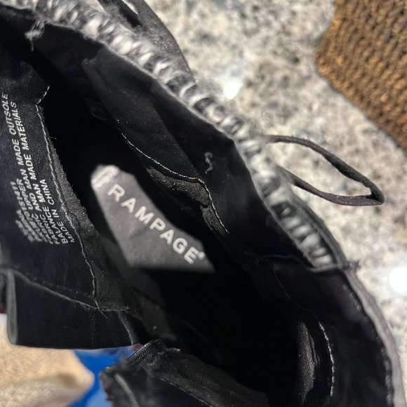 RAMPAGE Ankle Boot Sz 9 1/2M Zip Up w/Faux Side Laces Black 3" Heel - Picture 10 of 11